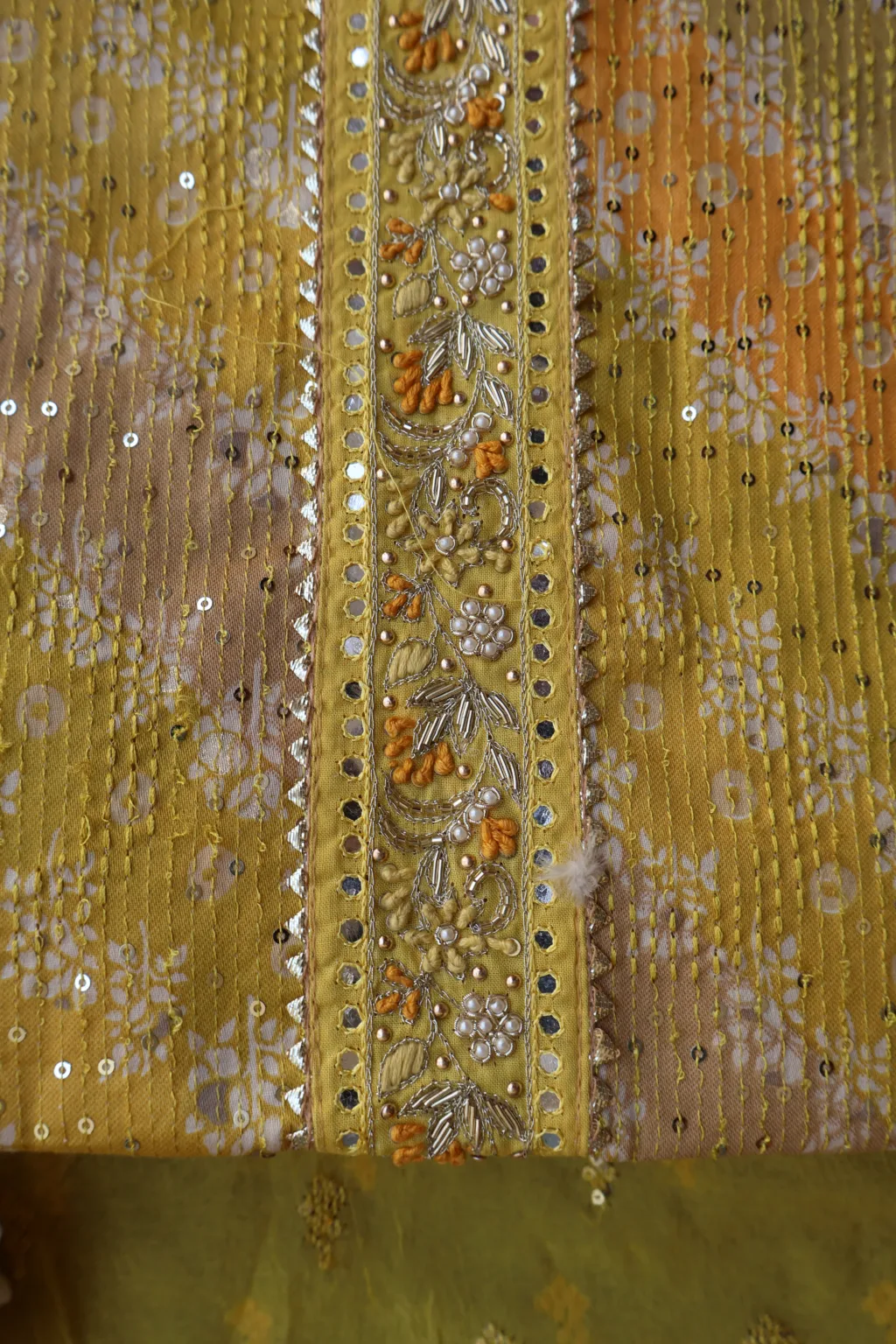 Elegant Yellow Cotton Suit Set with Dupatta - Image 3